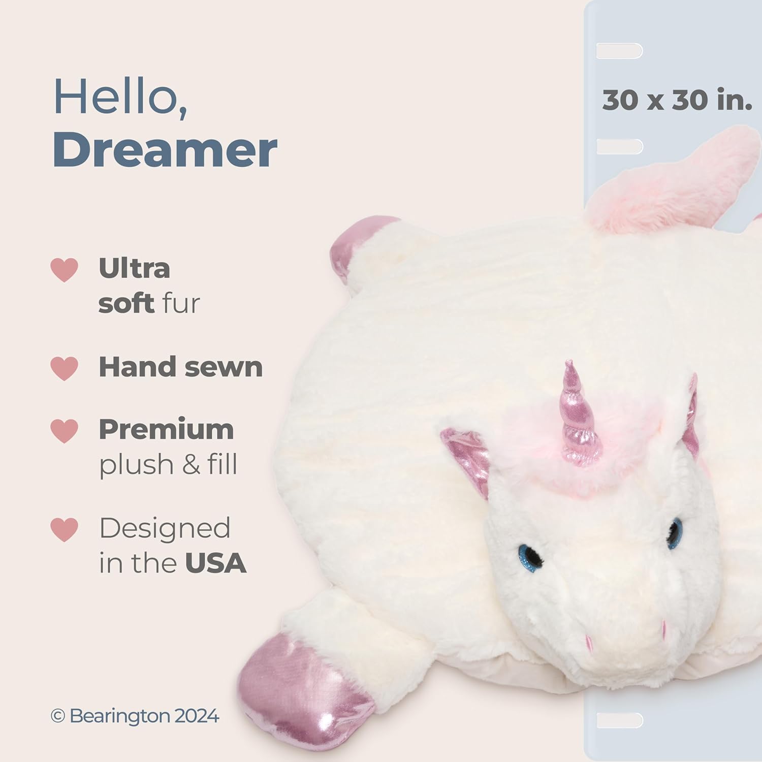 Design e dimensão do Tapete Bearington Baby Dreamer Unicórnio