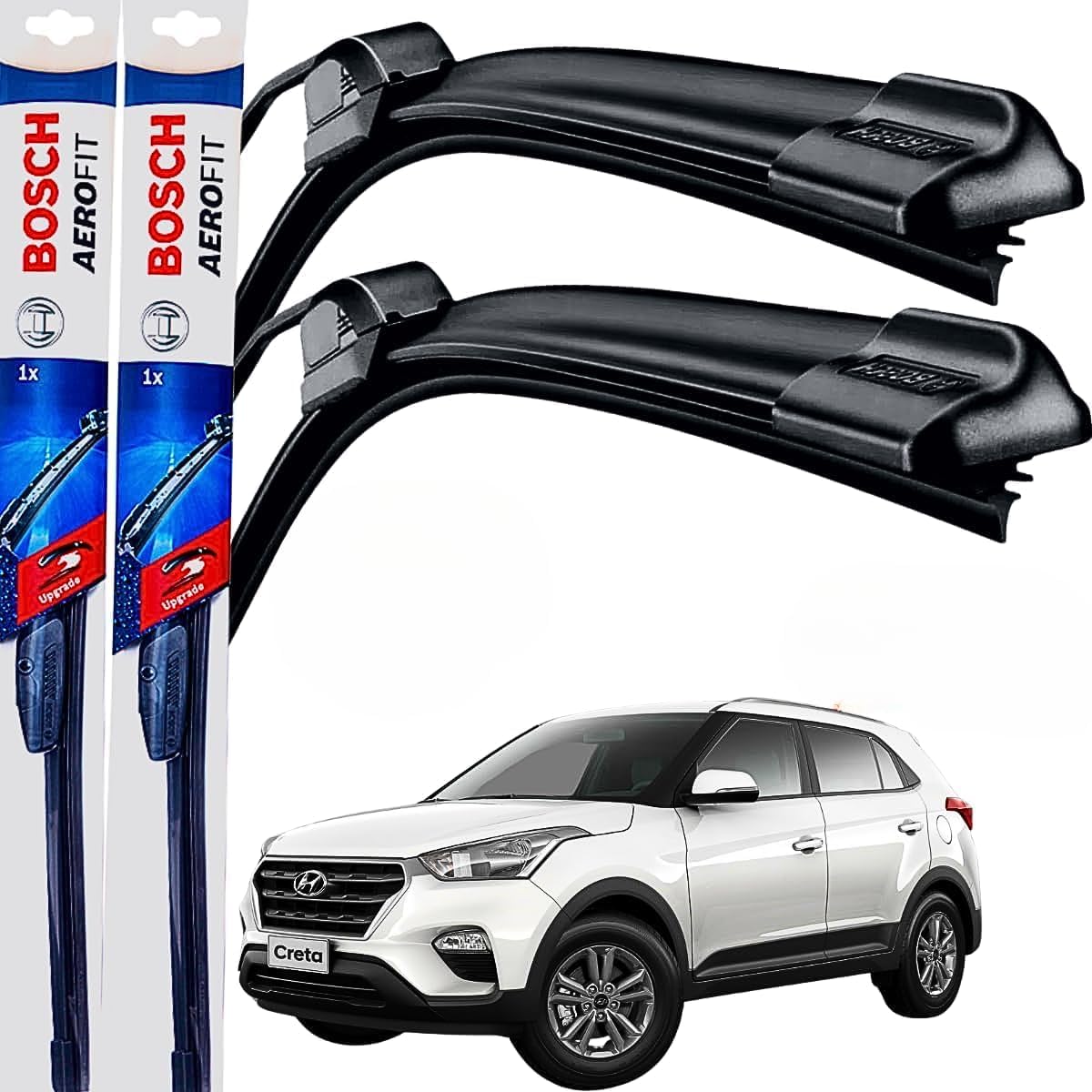 Par Palheta Limpador Bosch Hyundai Creta 2017 a 2020 Silicone 1 Par Palheta Limpador Bosch Hyundai Creta 2017 a 2020 Silicone