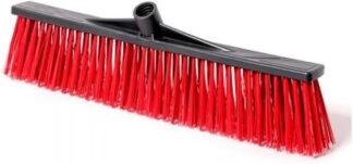 Vassoura Gari Duplás 004916 Piaçanil Plástica 60cm Preto e Vermelho