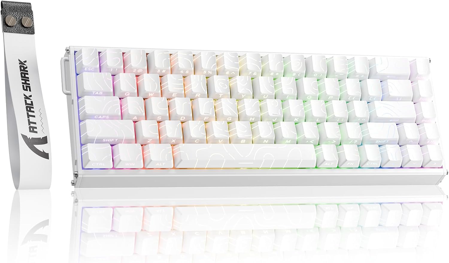 Teclado Gamer ATTACK SHARK X68 MAX HE Alumínio Contorno Branco 1 Teclado Gamer ATTACK SHARK X68 MAX HE Alumínio Contorno Branco