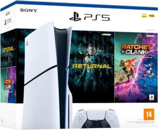 PlayStation 5 Slim Disk CFI-2014 com 2 Jogos Returnal e Ratchet