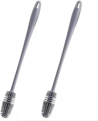 Kit 2 Escovas Silicone para Mamadeiras e Copos com Alça Longa