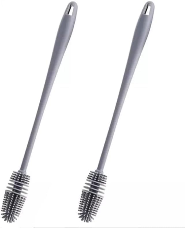 Kit 2 Escovas Silicone para Mamadeiras e Copos com Alça Longa 1 Kit 2 Escovas Silicone para Mamadeiras e Copos com Alça Longa