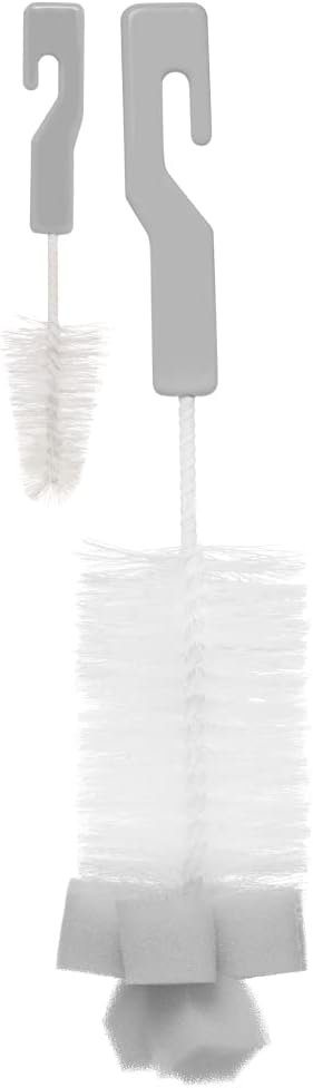 Kit Escovas para Mamadeira e Bico Buba com Esponja Cinza