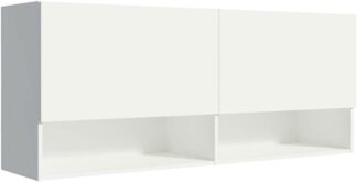 Armário Aéreo Madesa 120cm 2 Portas e 2 Nichos Branco Lavanderia