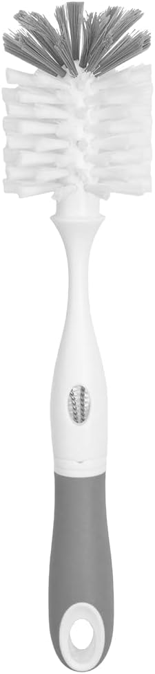 Escova para Mamadeira Buba com Limpador de Bicos Cinza