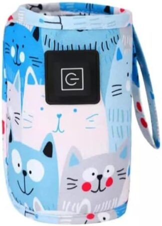 Aquecedor de Mamadeira Cheyin Gato Azul Portátil USB 3 Níveis