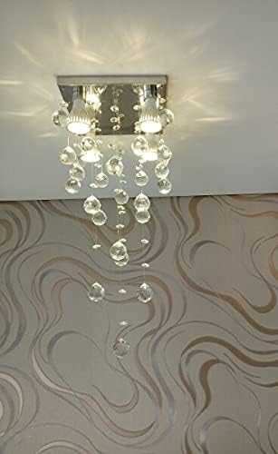 Lustre de Cristal Luz Decor Chuva Pontuda 70cm para Sala