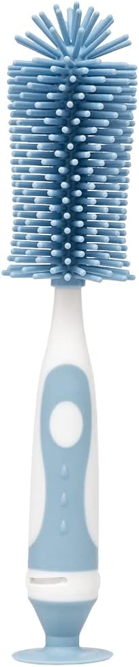Escova para Mamadeira Buba Silicone Azul com Limpador de Bicos