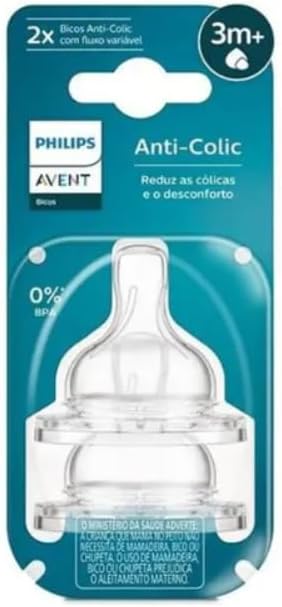 Kit Bico Mamadeira Philips Avent Anti-Colic Fluxo Variável 2un