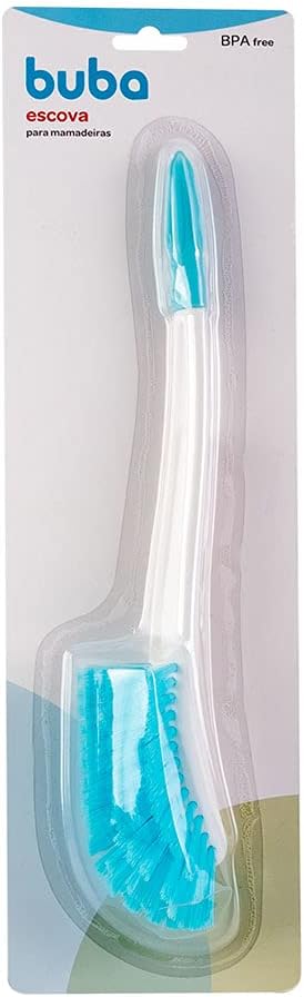 Escova para Mamadeira Buba 12728 com Limpador de Bicos Azul