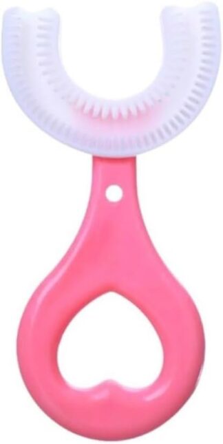 Escova Infantil 360 Graus GiftTimport Anatomica Silicone Rosa