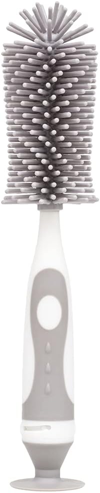 Escova para Mamadeira Buba Silicone Cinza Limpeza Eficiente
