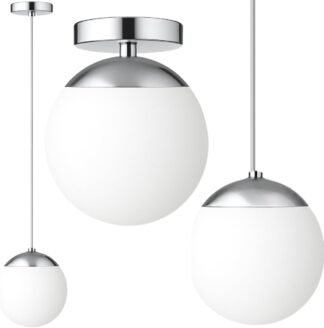 Luminária Pendente Gimpo Jabuticaba PJ12 Globo Vidro Prata