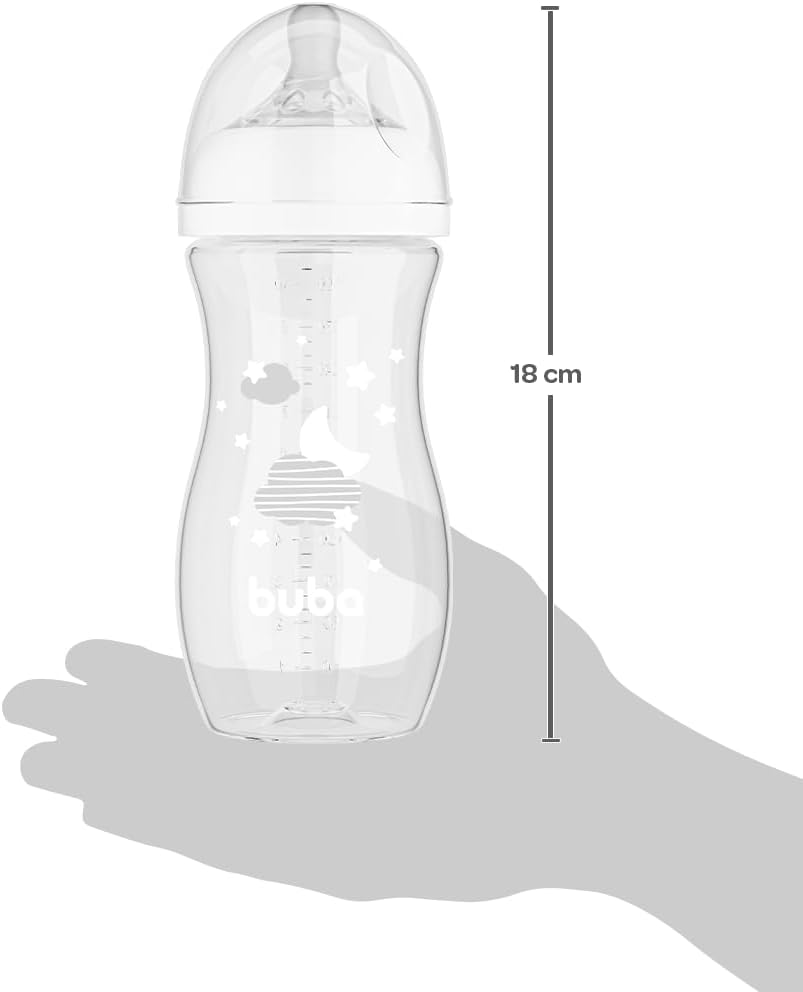 Mamadeira Easy Flow Buba Nuvem Branca 330ml Anticólica 3 Mamadeira Easy Flow Buba Nuvem Branca 330ml Anticólica - Imagem 3