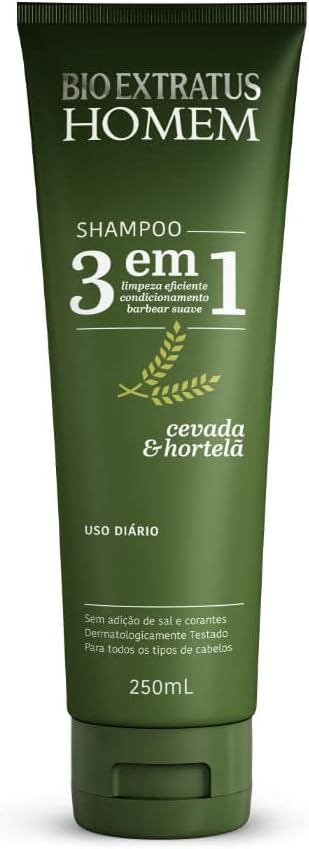 Shampoo Bio Extratus 3em1 Homem 250ml Limpeza e Nutrição