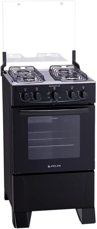 Fogão 4 Bocas Atlas Coliseum Plus Preto Forno 50L