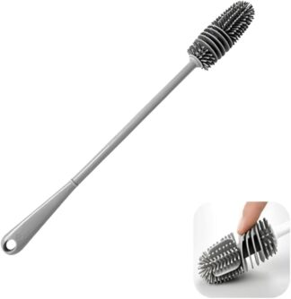 Escova de Silicone para Lavar Garrafas e Mamadeiras Flexível