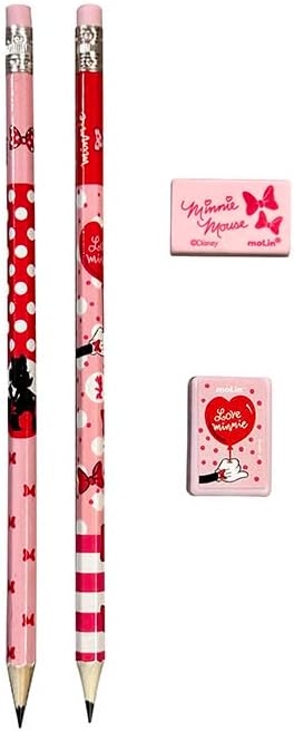 Kit Escolar Minnie Molin com 2 Lapis Apontador e Borracha 2 Kit Escolar Minnie Molin com 2 Lapis Apontador e Borracha - Imagem 2