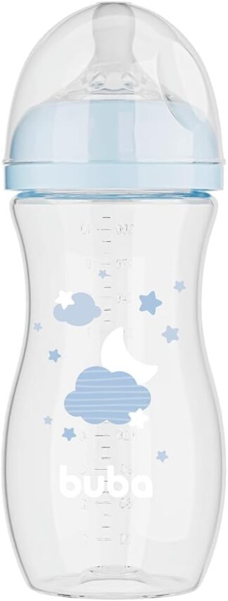 Mamadeira Buba Easy Flow 330ml Anticólica Azul Bebê