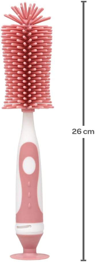Escova para Mamadeira Buba Silicone Rosa com Limpador de Bicos 2 Escova para Mamadeira Buba Silicone Rosa com Limpador de Bicos - Imagem 2