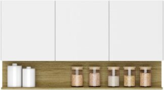 Armário Aéreo Kits Paraná Line 3 Portas com Nicho 120cm Branco