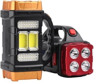 Lanterna Holofote LED Recarregável Solar Potente para Camping