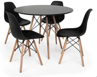 Conjunto Mesa Jantar Eiffel 90cm e 4 Cadeiras Charles Eames