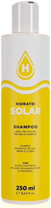 Shampoo Hidratei Solar 250ml Limpa, Hidrata e Protege Cabelos