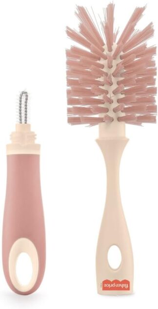 Escova para Mamadeira Fisher Price First Moments 2 em 1 Rosa