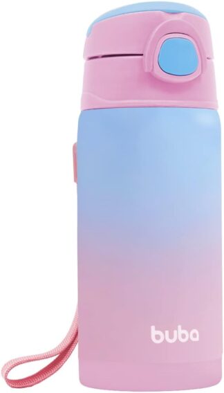 Copo Térmico Buba Toys 15932 Parede Dupla com Canudo Rosa