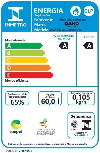 Fogão 5 Bocas Dako Magister Preto com Mesa de Inox Bivolt 8 Fogão 5 Bocas Dako Magister Preto com Mesa de Inox Bivolt - Imagem 8