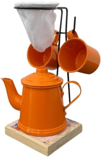 Kit Café Gourmet Genérico Cafeteiras Turcas Coador e Canecas