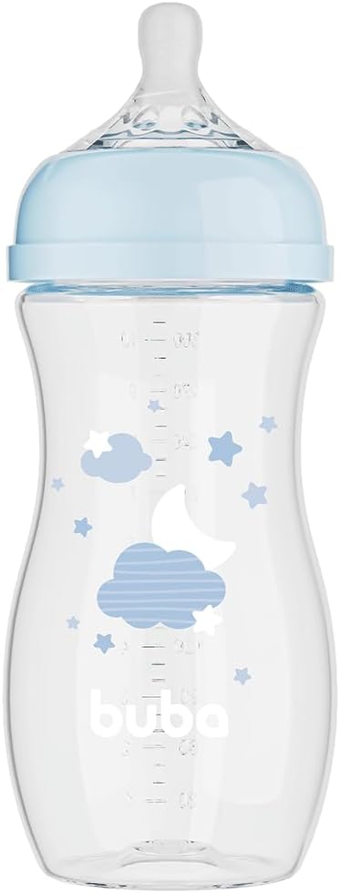 Mamadeira Buba Easy Flow 330ml Azul Anticólica para Bebês 2 Mamadeira Buba Easy Flow 330ml Azul Anticólica para Bebês - Imagem 2