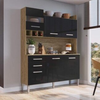 Armário de Cozinha 6 Portas 2 Gavetas Decibal Kit Cozinha MDP