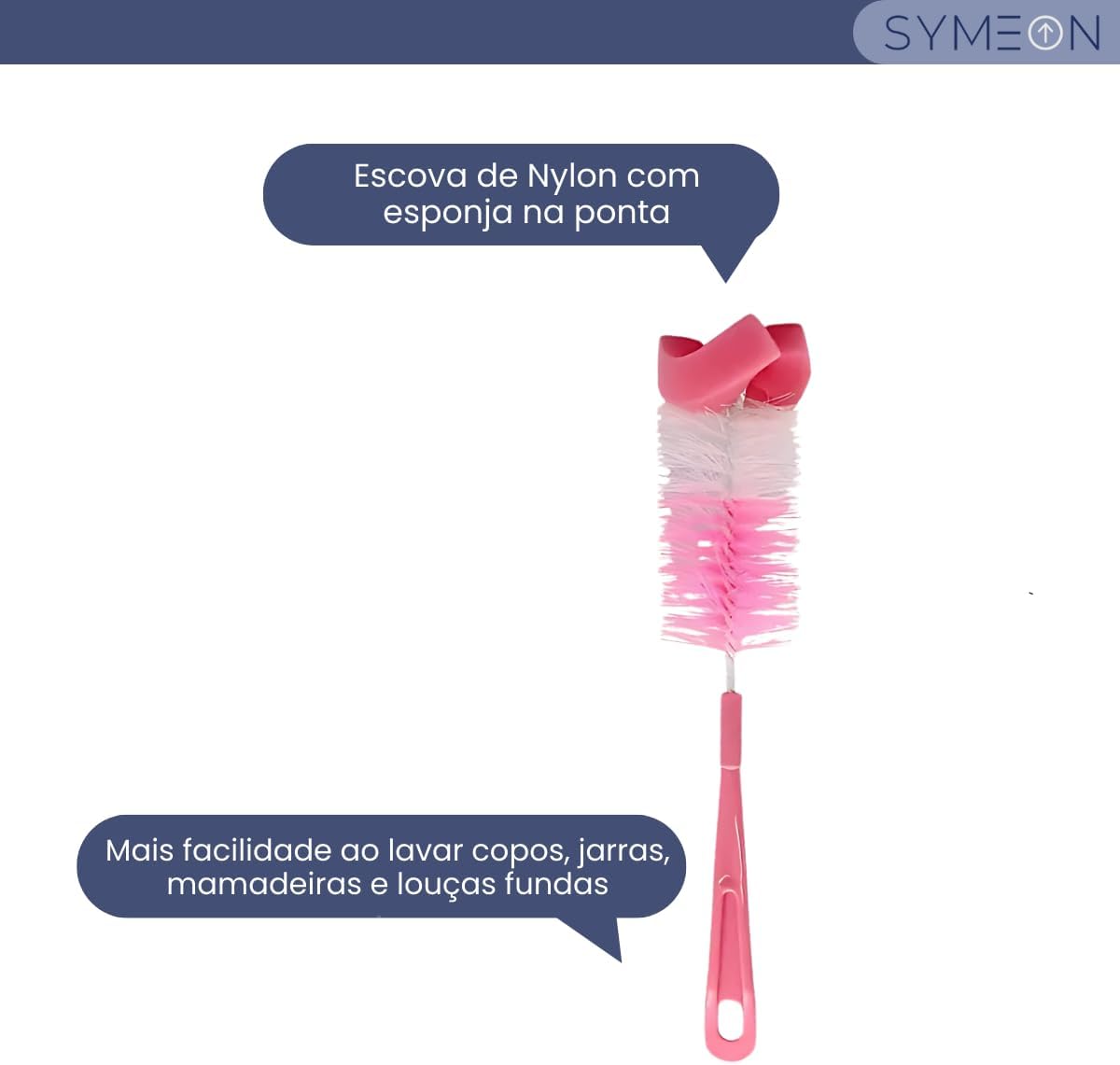 Kit 3 Escovas SYMEON para Lavar Copos Mamadeiras e Garrafas 6 Kit 3 Escovas SYMEON para Lavar Copos Mamadeiras e Garrafas - Imagem 6
