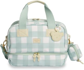 Frasqueira Térmica Vicky Masterbag Baby Xadrez Menta Compacta