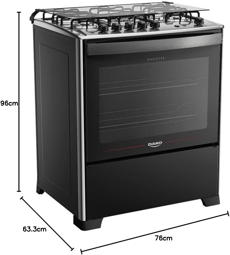 Fogão 5 Bocas Dako Magister Preto com Mesa de Inox Bivolt 9 Fogão 5 Bocas Dako Magister Preto com Mesa de Inox Bivolt - Imagem 9