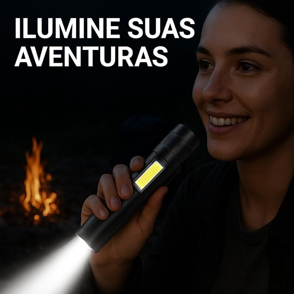 Lanterna Tática LED Genérico 001 Recarregável Portátil 3 Modos 6 Lanterna Tática LED Genérico 001 Recarregável Portátil 3 Modos - Imagem 6