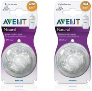 Kit 4 Bicos de Mamadeira Avent Pétala Fluxo Médio 6 Meses+
