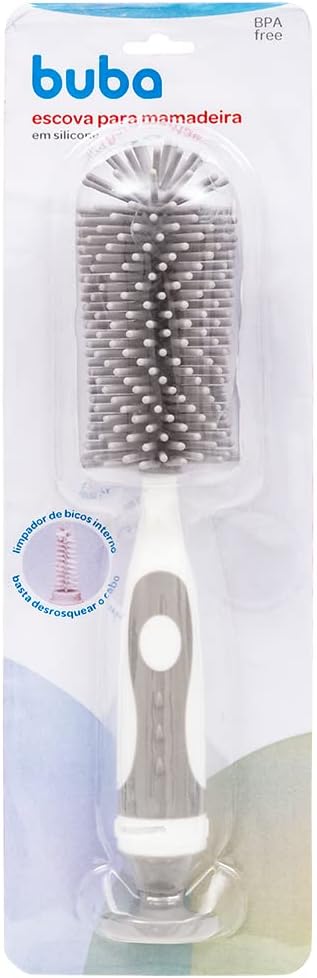 Escova para Mamadeira Buba Silicone Cinza Limpeza Eficiente 7 Escova para Mamadeira Buba Silicone Cinza Limpeza Eficiente - Imagem 7