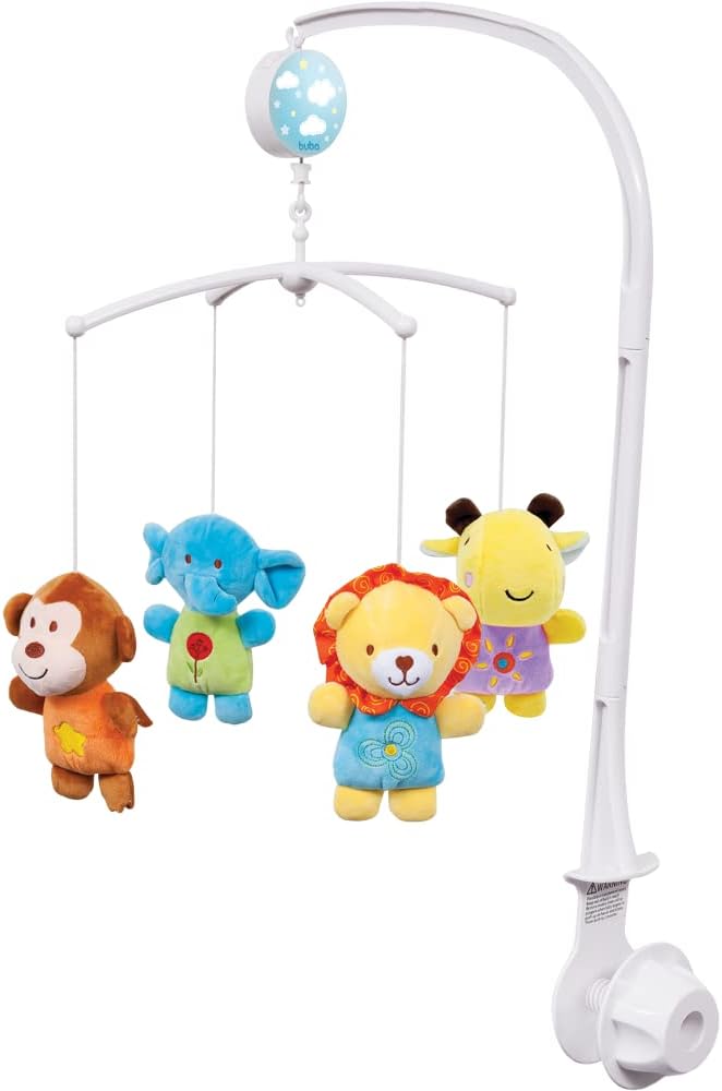 Móbile Musical Safari Buba para Berço de Bebê com Canção 1 Móbile Musical Safari Buba para Berço de Bebê com Canção