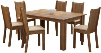Conjunto Sala de Jantar Madesa Analu Mesa com 6 Cadeiras Rustic
