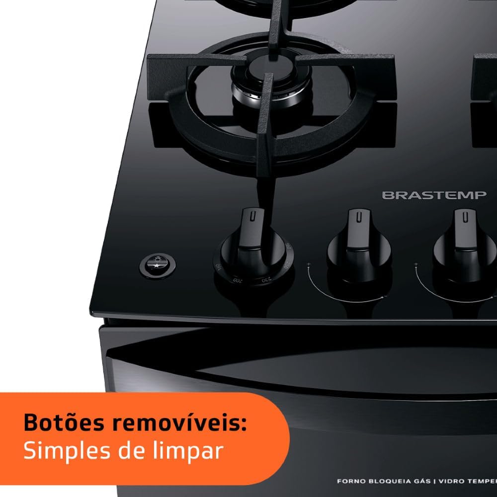 Fogão Brastemp 4 Bocas Mesa de Vidro Bivolt Preto 7 Fogão Brastemp 4 Bocas Mesa de Vidro Bivolt Preto - Imagem 7