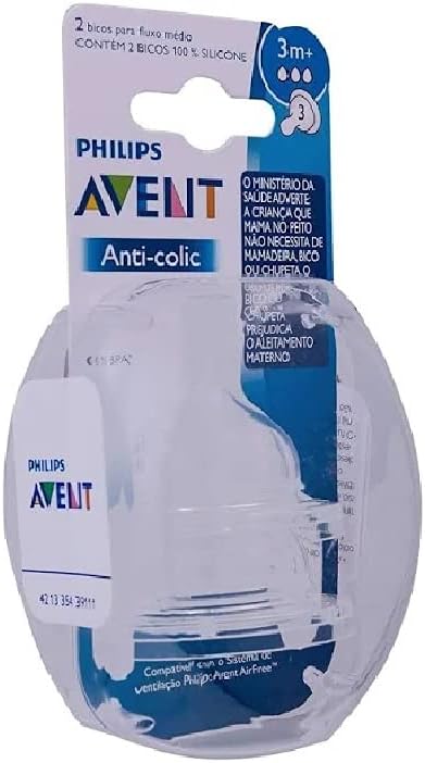 Bico Mamadeira Philips Avent N3 Anti-cólica para Bebês 3m+ 3 Bico Mamadeira Philips Avent N3 Anti-cólica para Bebês 3m+ - Imagem 3