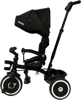 Triciclo Infantil Replay Kids Waygo com Empurrador 2 em 1 Preto
