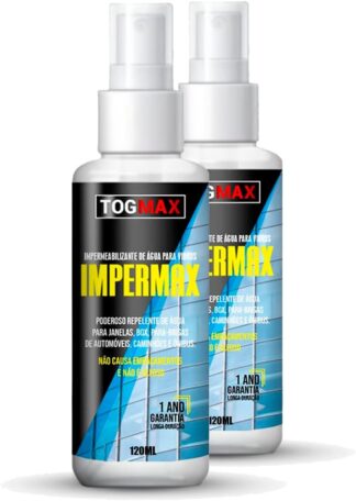 Kit Repelente Água Vidros Togmax Impermax Cristalizador 240ml