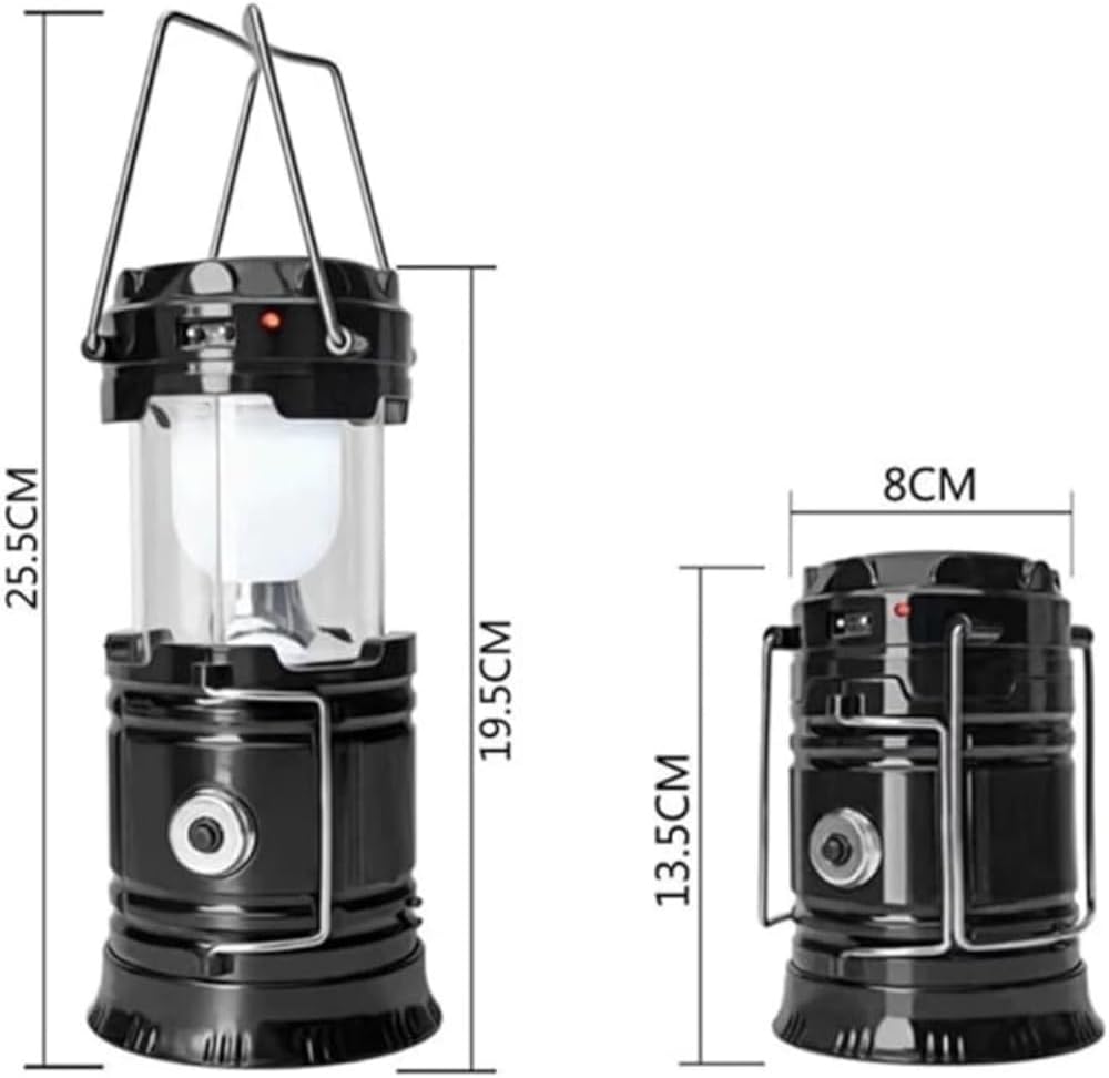 Lampião Retrô Camping Lanterna LED Recarregável Solar Portátil 3 Lampião Retrô Camping Lanterna LED Recarregável Solar Portátil - Imagem 3