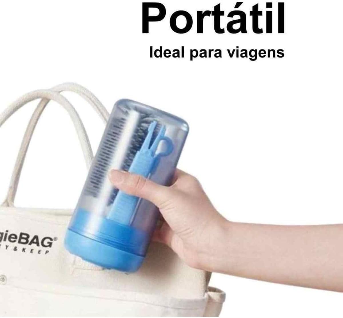 Kit Escova 4 em 1 para Limpeza de Mamadeiras e Garrafas Azul 4 Kit Escova 4 em 1 para Limpeza de Mamadeiras e Garrafas Azul - Imagem 4