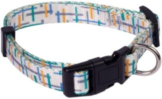 Coleira para Cães Mor Linha Geo Azul Tamanho G para Passeios